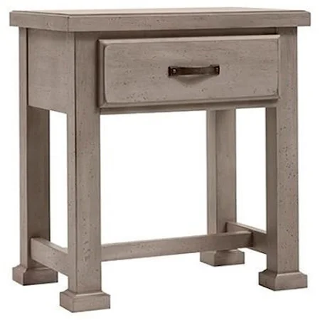 Solid Wood Nightstand with Drawer